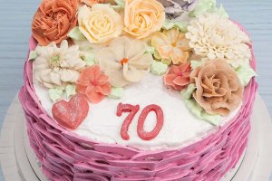 Tårta till ett 70-års kalas.